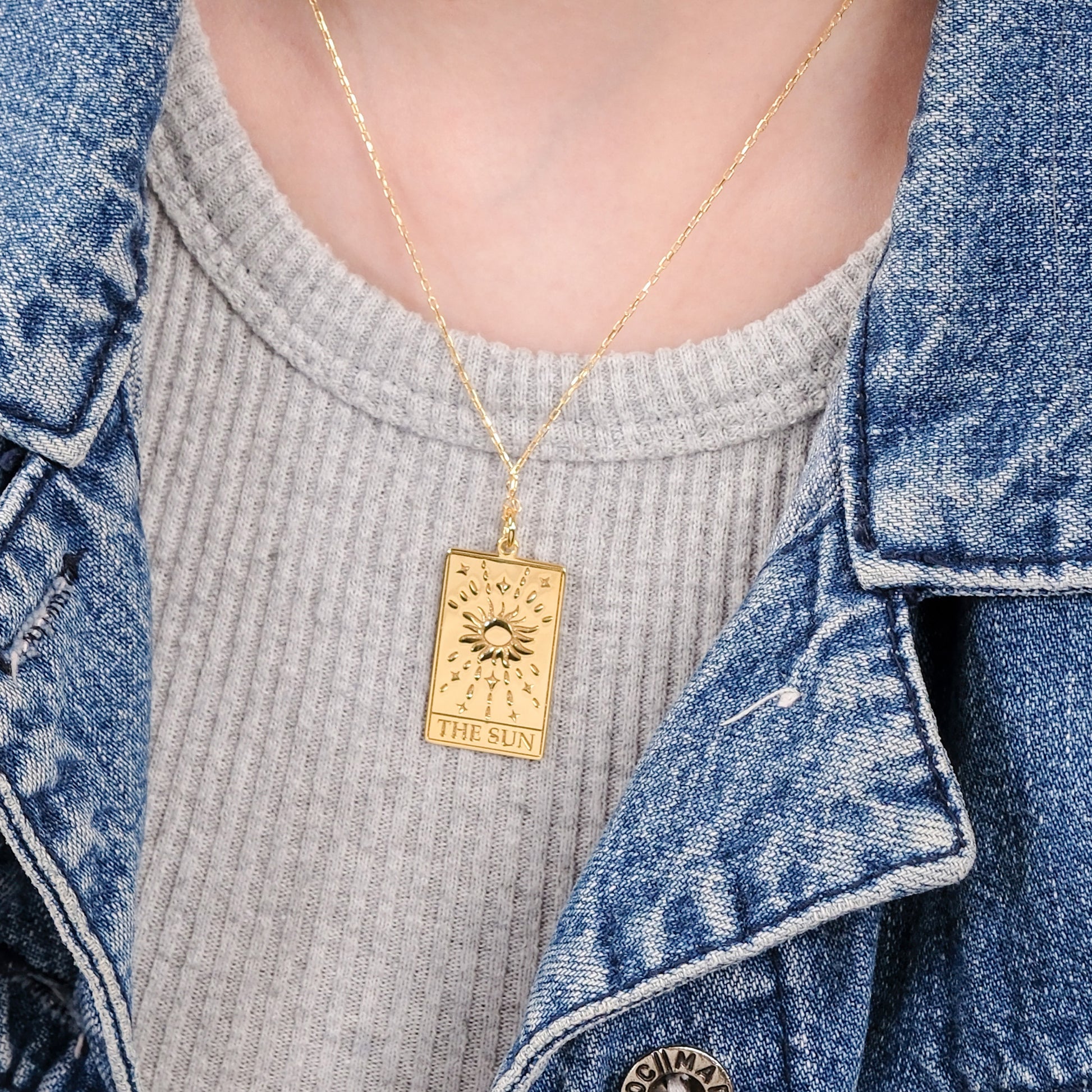 Tarot Card Necklace the Sun | 14K Gold Vermeil