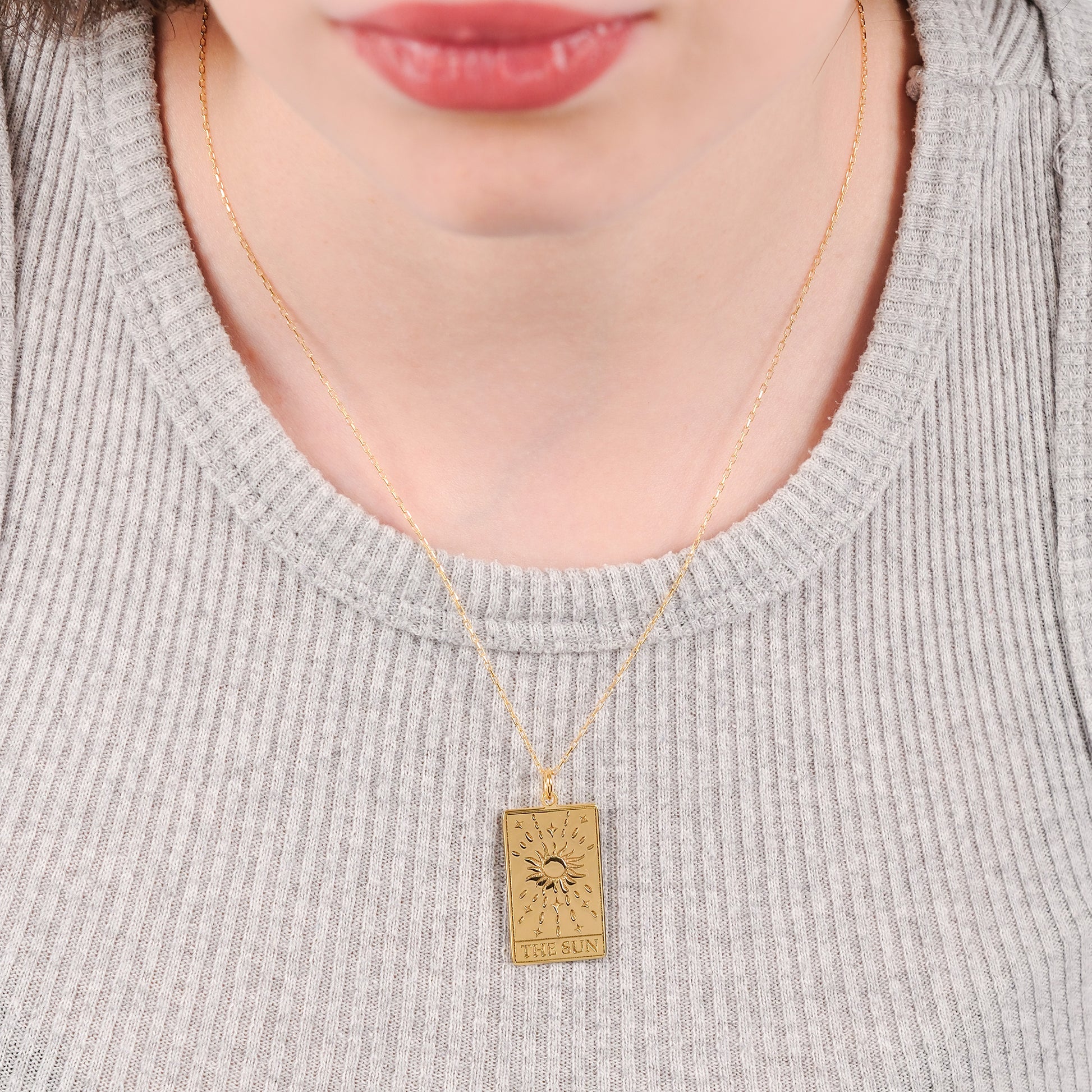 Tarot Card Necklace the Sun | 14K Gold Vermeil
