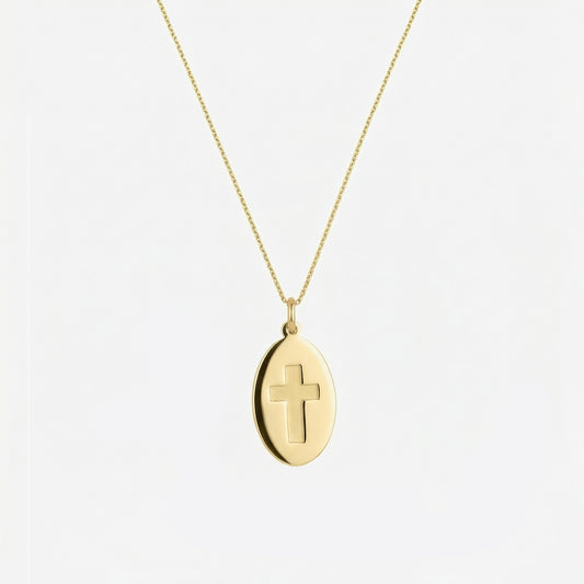 Coin Cross Necklace | 14K Gold Vermeil
