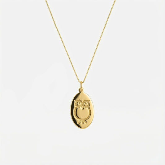 Owl Pendant Necklace | 14K Gold Vermeil