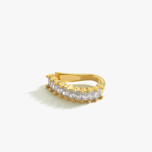 Cubic Zirconia Ear Cuff | 18K Gold Vermeil