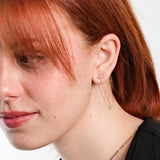 Double Chain Earrings | 14K Solid Gold