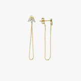Double Chain Earrings | 14K Solid Gold