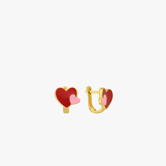 Colorful Heart Earrings for Little Girls | 18K Gold Vermeil