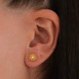 November Birth Flower Earrings | 18K Gold Vermeil