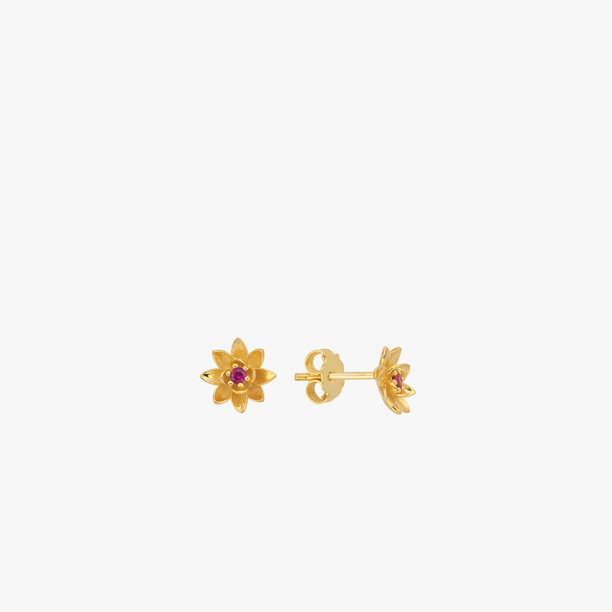 July Birth Flower Earrings | 18K Gold Vermeil