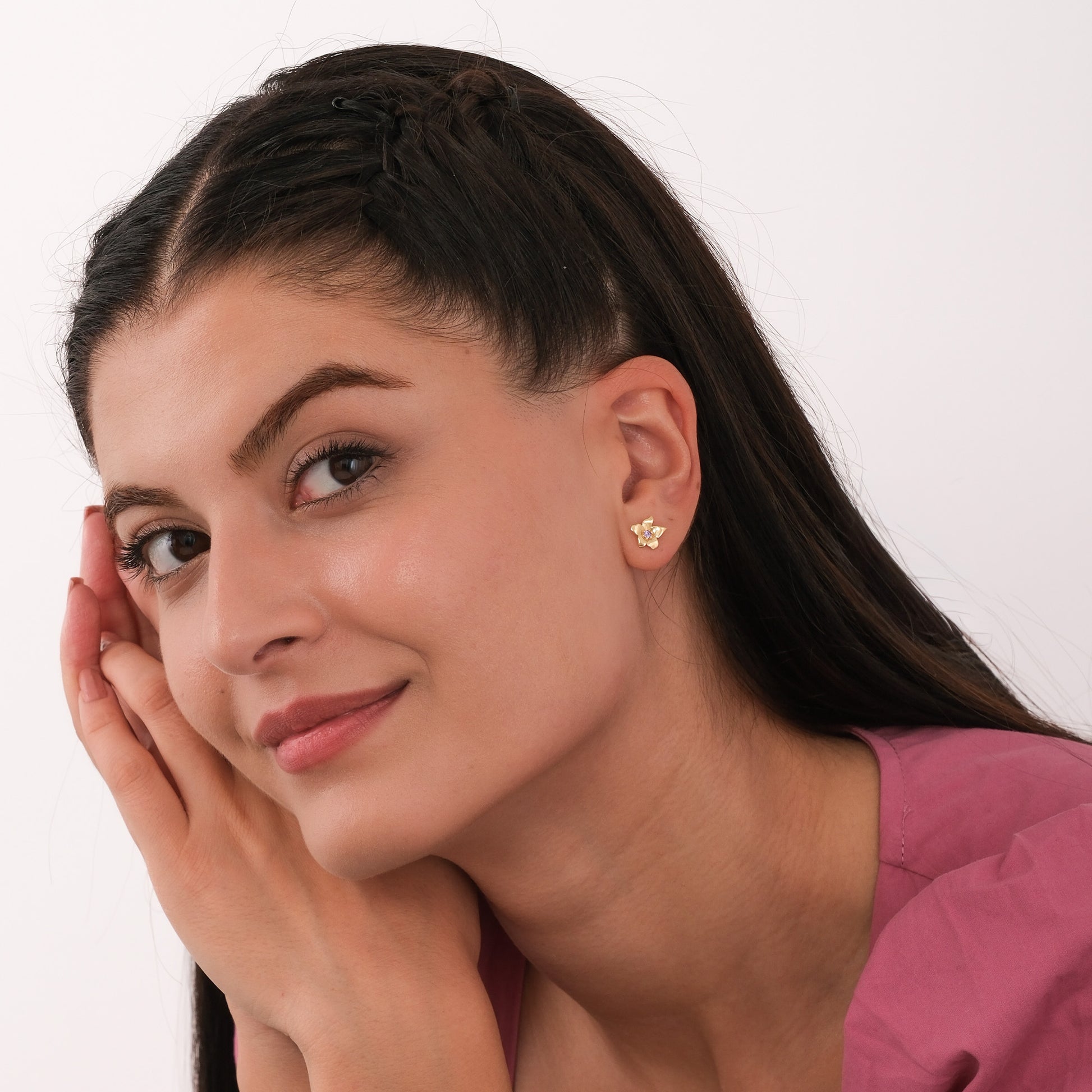 February Birth Flower Earrings | 18K Gold Vermeil