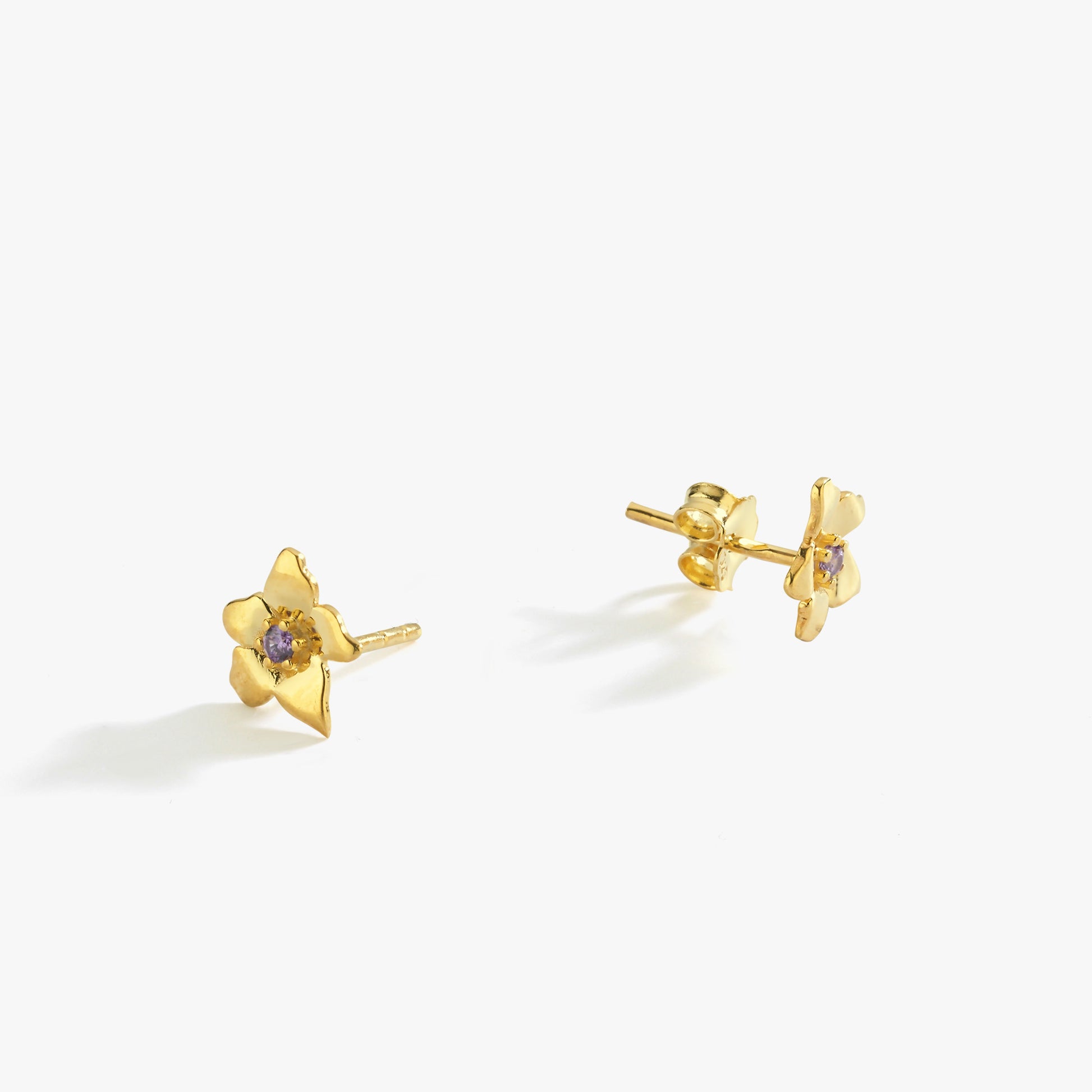 February Birth Flower Earrings | 18K Gold Vermeil