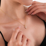 Dainty Small Cross Necklace | 14K Solid Gold