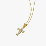 Dainty Small Cross Necklace | 14K Solid Gold