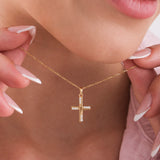Dainty Cross Necklace | 14K Solid Gold