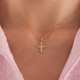 Dainty Cross Necklace | 14K Solid Gold