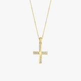 Dainty Cross Necklace | 14K Solid Gold