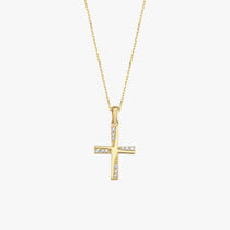 Dainty Cross Necklace in 14K Solid Gold