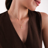 Geometric Cross Necklace | 14K Solid Gold
