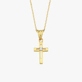 Mini Cross Necklace | 14K Solid Gold
