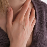 Mini Cross Necklace | 14K Solid Gold