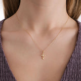 Mini Cross Necklace | 14K Solid Gold