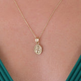 St. Cecilia Catholic Medal Necklace | 14K Solid Gold