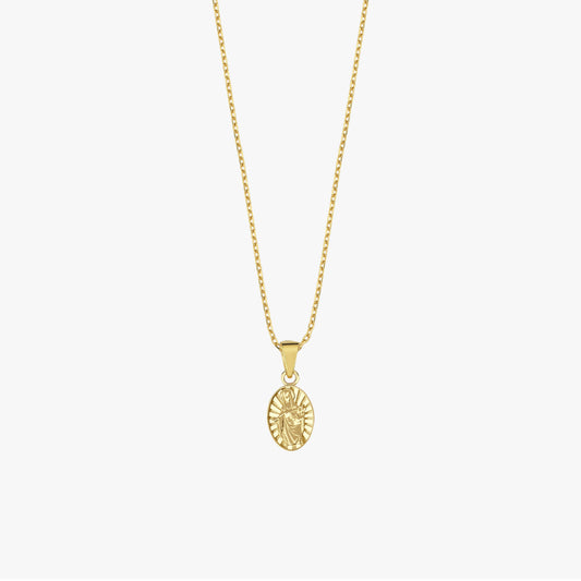 St. Clare Catholic Medal Necklace | 14K Solid Gold