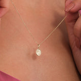 St. Catherine Catholic Medal Necklace | 14K Solid Gold
