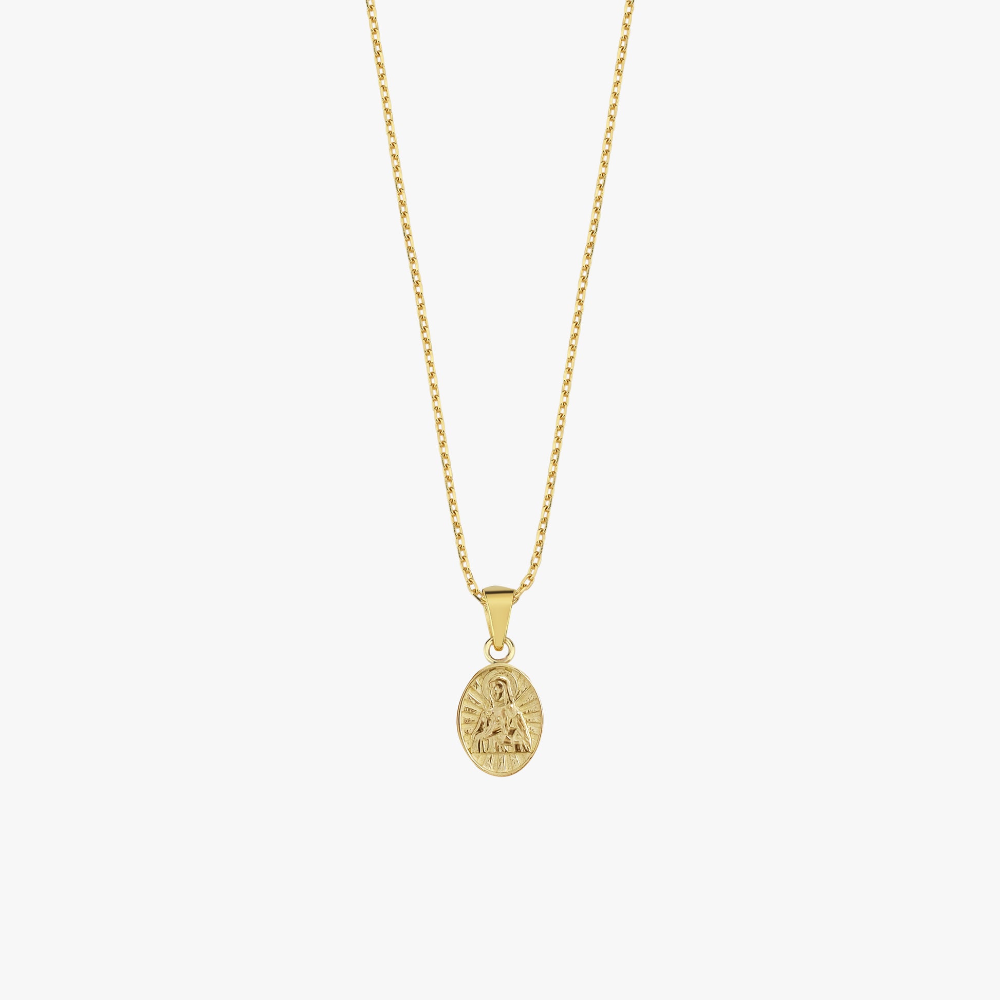 St. Bridget Catholic Medal Necklace | 14K Solid Gold