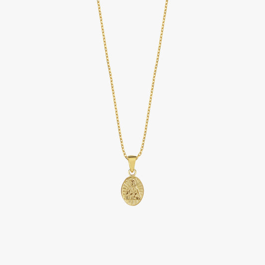 St. Bridget Catholic Medal Necklace | 14K Solid Gold