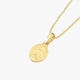 St. Catherine Catholic Medal Necklace | 14K Solid Gold