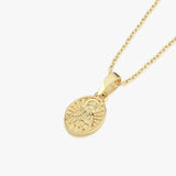 St. Catherine Catholic Medal Necklace | 14K Solid Gold