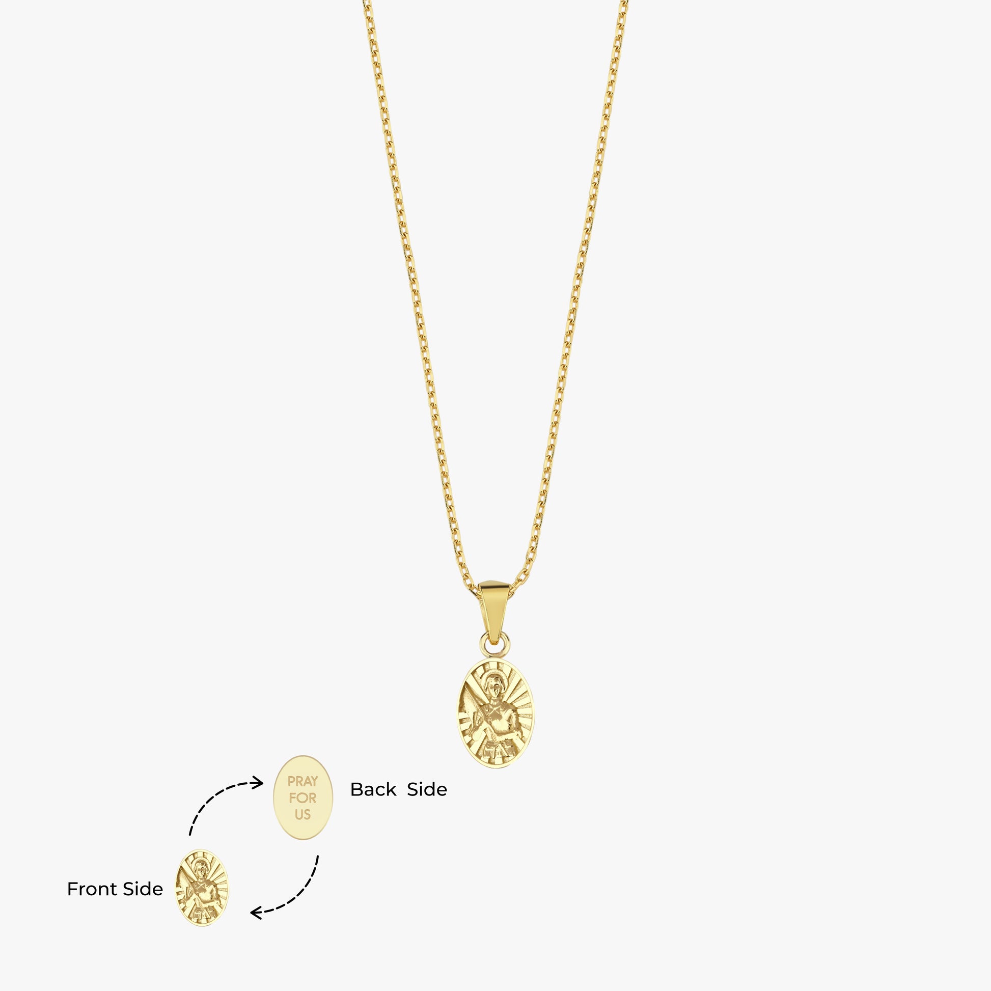 St. Therese Catholic Medal Necklace | 14K Solid Gold