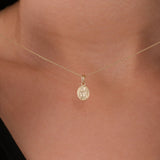 St. Clare Catholic Medal Necklace | 14K Solid Gold