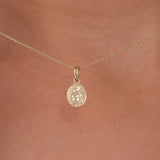 St. Clare Catholic Medal Necklace | 14K Solid Gold