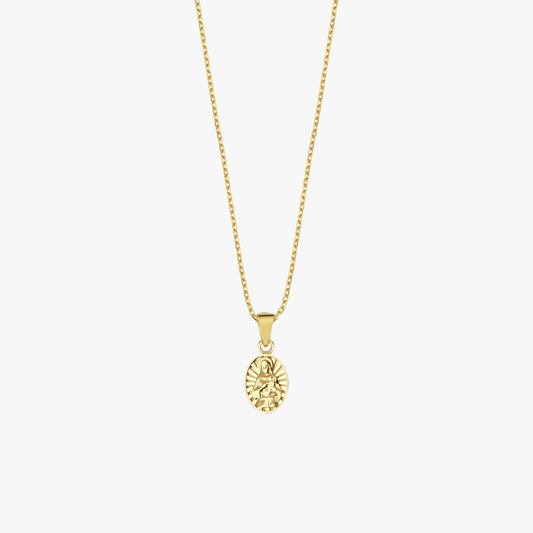 St. Catherine Catholic Medal Necklace | 14K Solid Gold