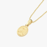 St. Clare Catholic Medal Necklace | 14K Solid Gold