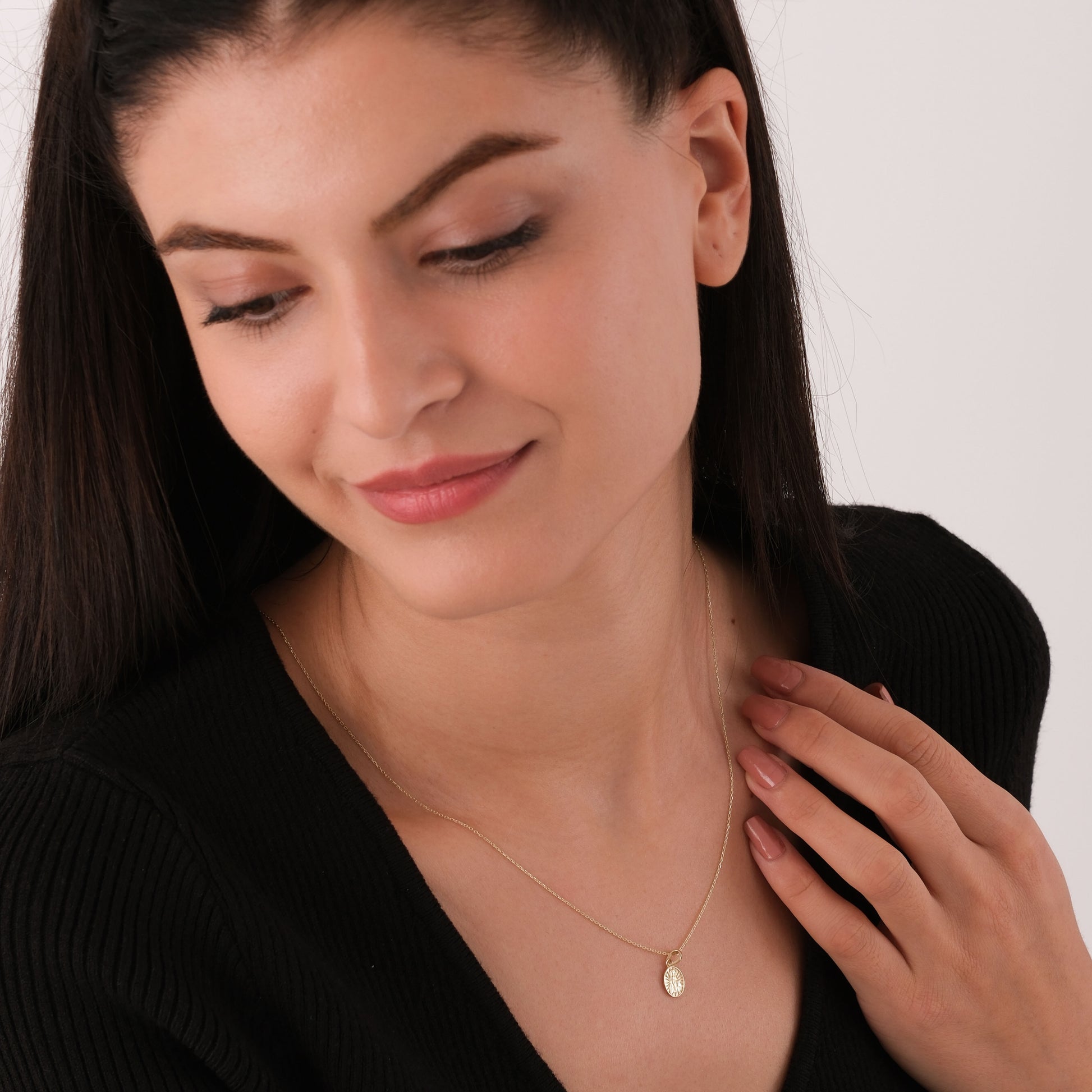 St. Monica Catholic Medal Necklace | 14K Solid Gold