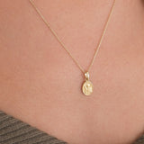 St. Hildegard Catholic Medal Necklace | 14K Solid Gold