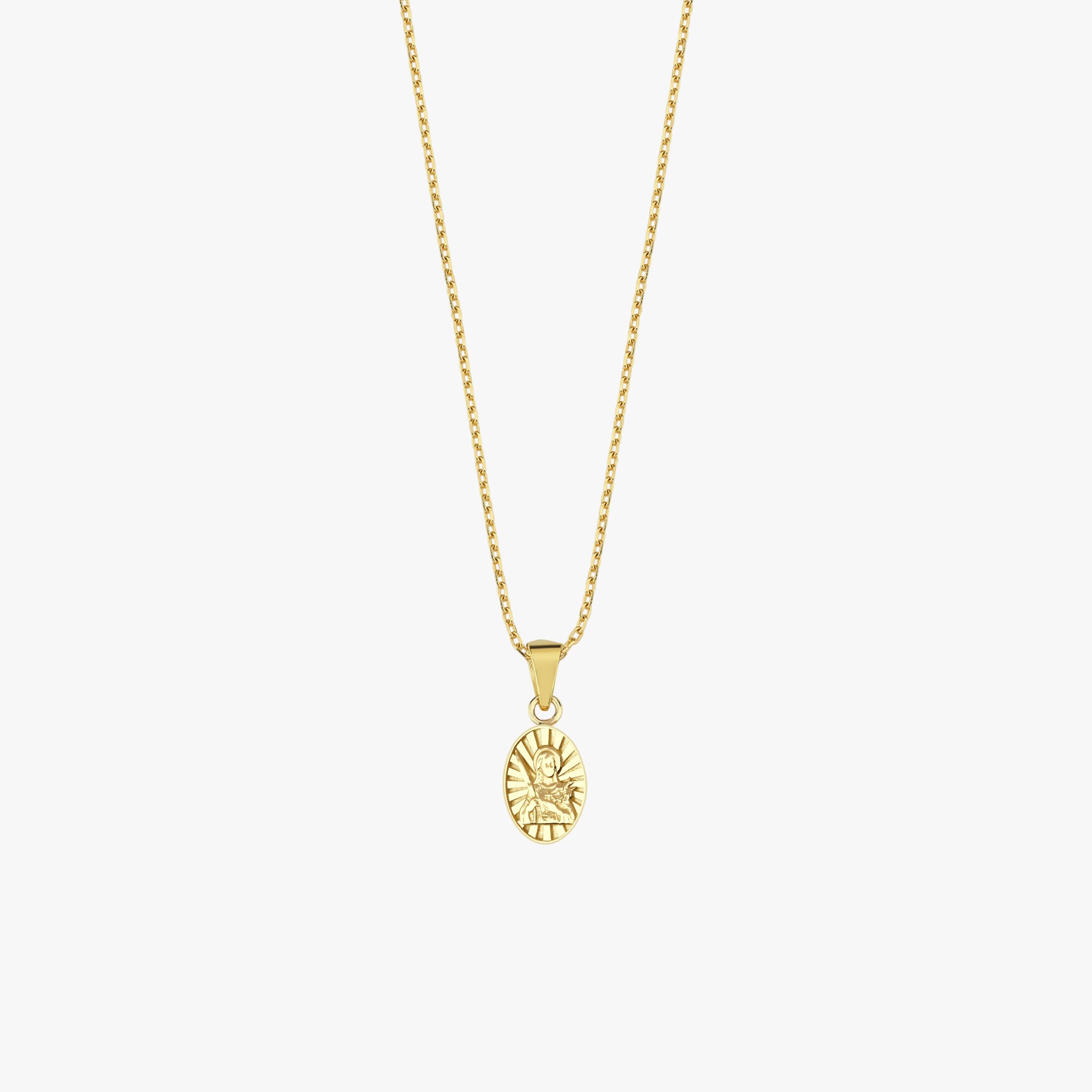 St. Hildegard Catholic Medal Necklace | 14K Solid Gold