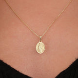 Miraculous Medal Necklace | 14K Solid Gold