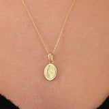 Miraculous Medal Necklace | 14K Solid Gold