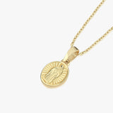 Miraculous Medal Necklace | 14K Solid Gold