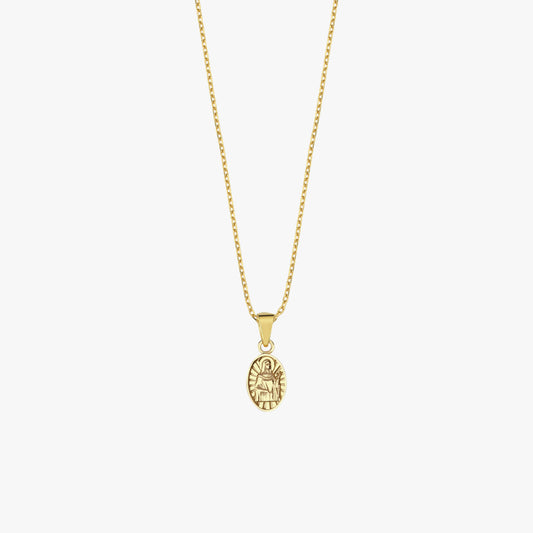 St. Joan of Arc Catholic Medal Necklace | 14K Solid Gold