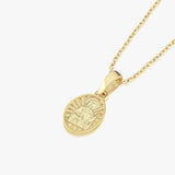 St. Hildegard Catholic Medal Necklace | 14K Solid Gold