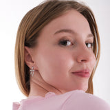 Heart Bow Ribbon Earrings | 925 Sterling Silver