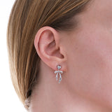 Heart Bow Ribbon Earrings | 925 Sterling Silver
