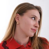 Double Hoop Earrings With CZ | 18K Gold Vermeil