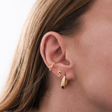 Chunky Minimalist Dome Hoop Earrings | 18K Gold Vermeil