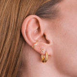 Chunky Minimalist Dome Hoop Earrings | 18K Gold Vermeil