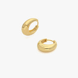 Chunky Minimalist Dome Hoop Earrings | 18K Gold Vermeil