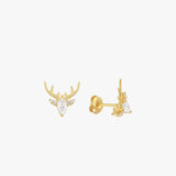 Deer Head Earring | 18K Gold Vermeil
