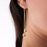 Double Chain and Ball Drop Earrings | 18K Gold Vermeil